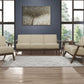 Modern Light Brown Fabric Upholstered Accent Chair with Walnut Finish Wood Frame