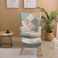 Accent Chair with Ottoman, Living Room Chair and Ottoman Set, Comfy Side Armchair for Bedroom, Creative Splicing Cloth Surface