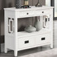 36'' Farmhouse Pine Wood Console Table, Entry Table, Sofa Table, Buffet with 4 Drawers & 1 Storage Shelf (Antique White)