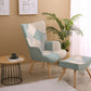 Accent Chair with Ottoman, Living Room Chair and Ottoman Set, Comfy Side Armchair for Bedroom, Creative Splicing Cloth Surface