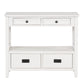 36'' Farmhouse Pine Wood Console Table, Entry Table, Sofa Table, Buffet with 4 Drawers & 1 Storage Shelf (Antique White)