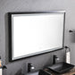 72in. W x 36in. H Oversized Rectangular Black Framed LED Mirror Anti-Fog Dimmable Wall Mount Bathroom Vanity Mirror  HD Wall Mirror Kit For Gym And Dance Studio 36X 72Inches With Safety Ba