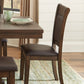 Transitional 6pc Dining Set Table with Self-Storing Leaf Bench Upholstered 4x Side Chairs Light Rustic Brown Finish Dining Room Furniture