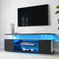 65" TV Stand LED Gaming Entertainment Center Media Storage Console Table with Large Side Cabinet for Living Room, Black