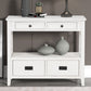 36'' Farmhouse Pine Wood Console Table, Entry Table, Sofa Table, Buffet with 4 Drawers & 1 Storage Shelf (Antique White)