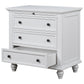 Traditional White Wood 3-Drawer Dresser Cabinet, With Pull-Out Table