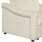 Cream Color Velvet Convertible Sleeper Bed, Adjustable Sofa, with Dual USB Ports