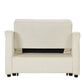 Cream Color Velvet Convertible Sleeper Bed, Adjustable Sofa, with Dual USB Ports