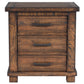 Rustic Farmhouse Three Drawer Reclaimed Solid Wood Nightstand