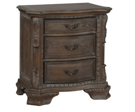 Luxury Traditional Sheffield Nightstand with 3 Drawers