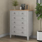 Queen 3 Piece Bedroom Set. Country Gray with Oak Top, Bed, Nightstand and Tall Dresser