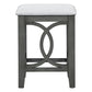 TOPMAX Farmhouse Style 3-Piece, Counter Height Stools, Dining Table Set with USB Port, Upholstered Gray
