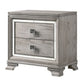 Luxury Wooden 2-Drawer Nightstand, End Table With Mirrored Accents