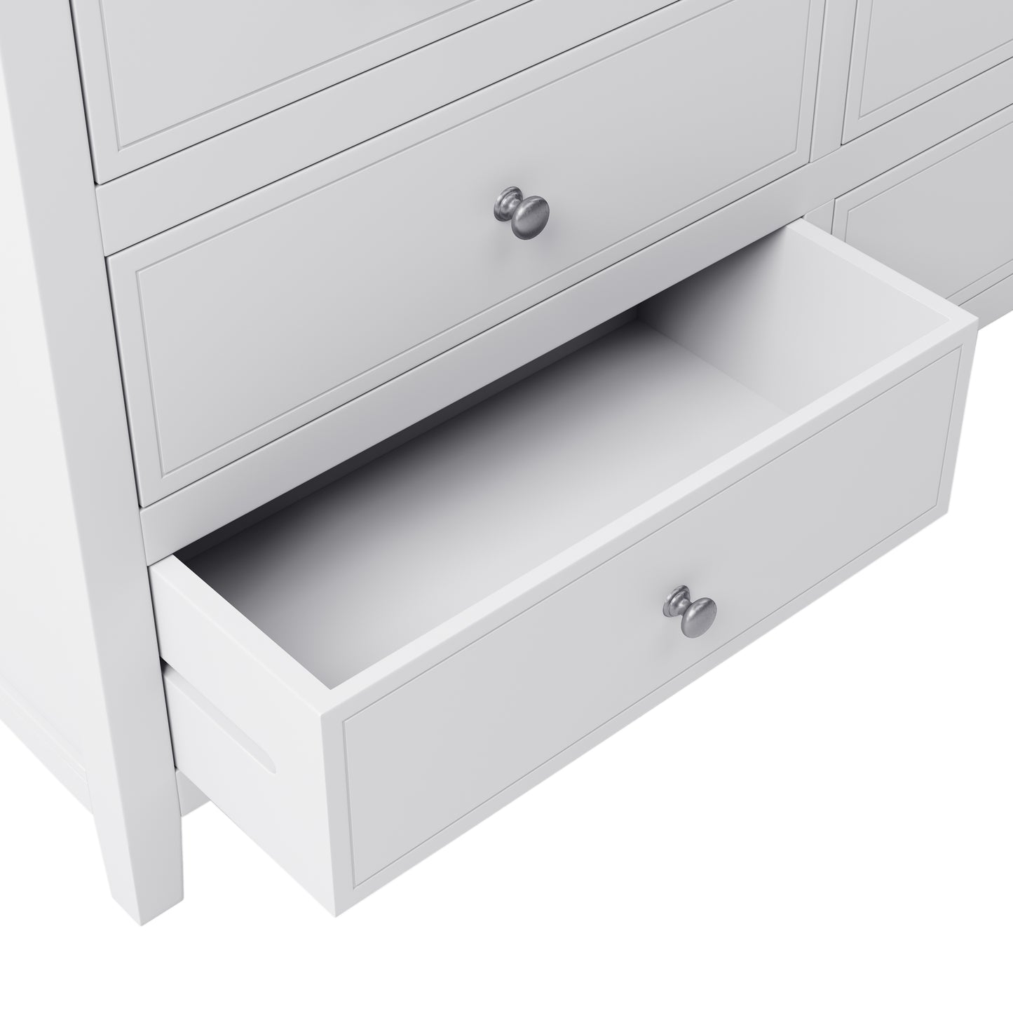 Traditional 7 Drawer Solid Wood Dresser, White