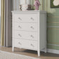 6 Pieces Traditional Style White Queen Bedroom Set With 2 Nightstands, Tall Dresser, and Wide Dresser/Cabinet/Chest with a Mirror