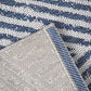 8x10 Area Rug, Denim Blue and White Zigzag Shaped Stripes, Indoor / Outdoor Polypropylene