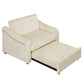 Cream Color Velvet Convertible Sleeper Bed, Adjustable Sofa, with Dual USB Ports