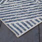 8x10 Area Rug, Denim Blue and White Zigzag Shaped Stripes, Indoor / Outdoor Polypropylene